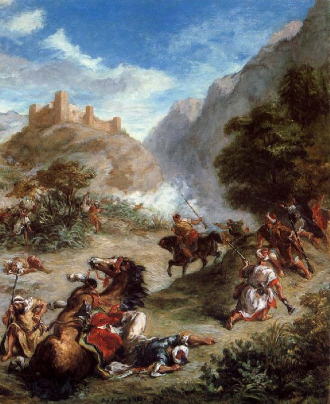 Eugene Delacroix Arabs, which affects up in the mountains Norge oil painting art